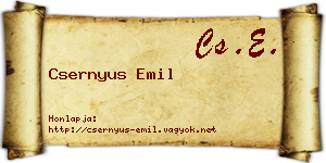 Csernyus Emil névjegykártya